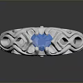 Metal Crafting Tools Make Silver Ring With Blue Gemstone And Hollow Pattern 3d model