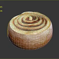Freshly Baked Cinnamon Roll With Swirled Layers Golden Crust And White Icing