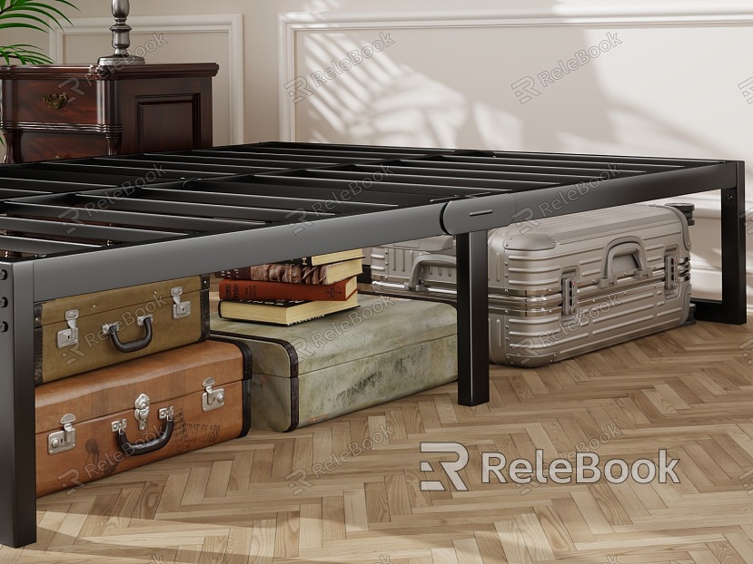 Suitcase Luggage bed bottom space model