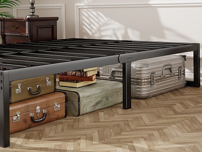 Suitcase Luggage bed bottom space 3d model