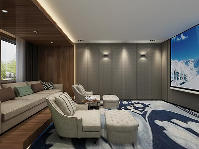 modern video room 3d model