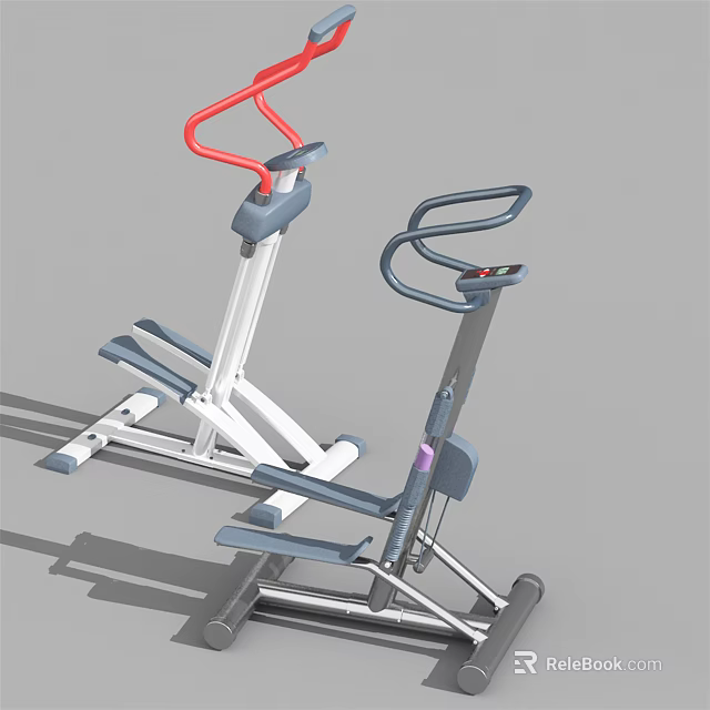 Modern Sports Equipment Elliptical Trainer and Stepper with Ergonomic Handles for Home Fitness Workouts 3d model 