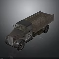 Vintage Old Truck With Wooden Cargo Bed And Classic Front Design And Wheels Details