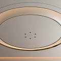 Elegant Modern Circular Ceiling Design With Golden Border And Recessed Lighting