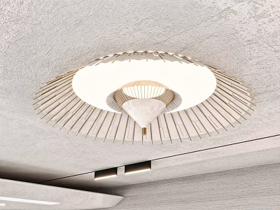 Elegant Modern Ceiling Light With Radiant Metal Frame And Marble Center Design 3d model