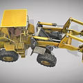 Heavy Duty Yellow Loader Vehicle With Big Tires And Front Bucket