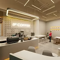Modern IF Coffee Shop Interior With White Decor Counter Tables Warm Lighting And Green Plants