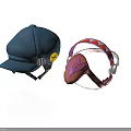 Stylish Blue Cap With Yellow Lightning Symbol And Pink Decorative Mask