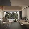 Hotel Guest Room With Modern Interior Design Natural View Sofa And Coffee Table