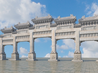 Stone Archway Beijing Ming Tombs model