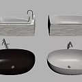 Modern Freestanding Bathtub Designs With Marble Base And White Black Finishes
