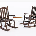 Traditional Wooden Rocking Chairs with Armrests Classic Design for Home Relaxation