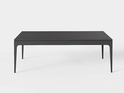 Sleek Black Rectangular Dining Table With Slim Legs In Minimalist Style 3d model