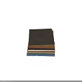 Dining Table Featuring Colorful Leather Strips in Various Shades and Neat Arrangement