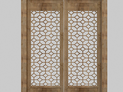 New Chinese-style Window Solid Wood Hollow-out Carved Window model