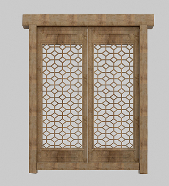 New Chinese-style Window Solid Wood Hollow-out Carved Window 3d model