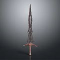 Decorative Ancient Sword With Intricate Carved Blade And Ornate Hilt Design