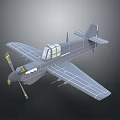 3D Rendered Vintage Single Propeller Airplane With Cockpit Windows Gray Fuselage And Detailed Wing Structure