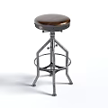 Industrial Design Bar Stool With Wooden Seat And Sturdy Metal Frame For Kitchen