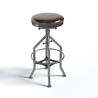 Industrial LOFT Bar Stool Bar Chair High Chair 3d model