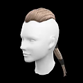 Game and Movie Character 3D Head Model With White Face and Brown Hairstyle