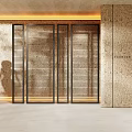 Modern Room Divider Screen With Metal Frame Wooden Slats And Interior Decorative Design