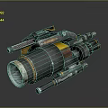 Futuristic Mechanical Device Featuring Metallic Cylindrical Components With Vibrant Colors And Detailed Textures