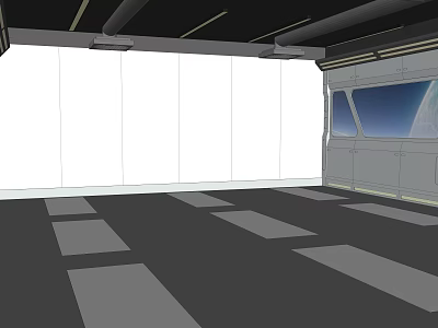 Modern Fitness Gym Interior With Spacious Workout Area White Walls And Gray Flooring 3d model