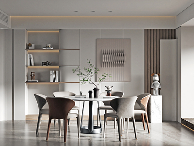 Modern Dining Table and Chair Combination Dining Table and Chair Chandelier Combination model