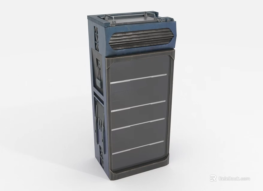 Modern Food Storage Container With Blue Gray Design And Layered Structure 3d model 