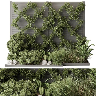 modern plant wall outdoor green plant flower bed landscape wall plant wall combination creative fence landscape wall plant wall green plant wall fence shrub plant wall 3d model