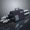 Tactical Portable Weapon With Black Body Three Conical Metal Tips And Handle