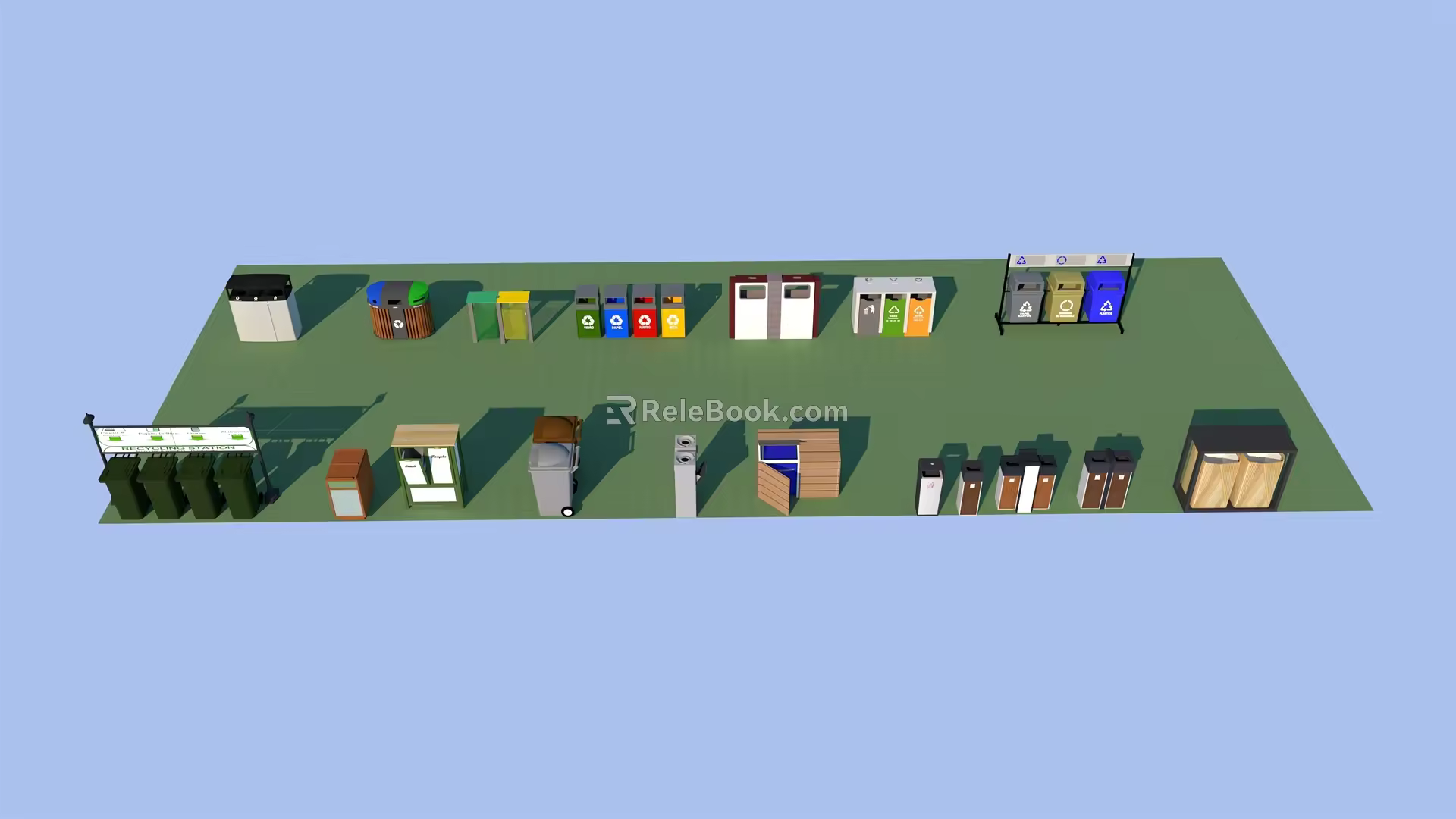 Modern trash can sorting trash can 3d model