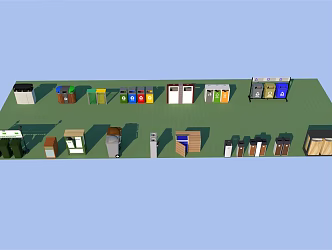 Modern trash can sorting trash can 3d model