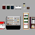 Retail Display Shelves With Refrigerated Cabinets Beverage Coolers And Snack Cases