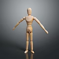 Articulated Wooden Human Figure Sculpture With Carved Joints And Detailed Body Limbs Design