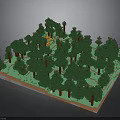 Lush Green Trees In Dense Forest With Green Ground Cover And Brown Trunks