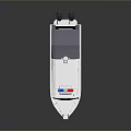 White Police Patrol Boat With Blue Red Emergency Lights And Canopy Cover