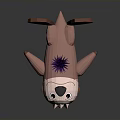 Cute Seal 3D Model With Brown Body White Face And Purple Sea Urchin On Back