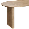 Wooden Oval Table With Smooth Top And Sturdy Solid Legs Design 3d model