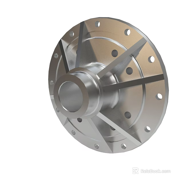 Durable Metal Circular Flange Component With Precision Holes And Industrial Structure 3d model 