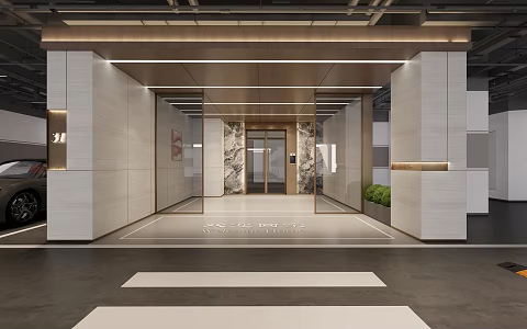 Underground Garage of Home Lobby, Underground Lobby, Underground Lobby, Parking Area 3d model