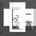 Modern porch partition porch 3d model