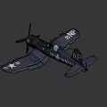 Dark Blue Military Airplane With US Navy Stars NP Tail Marking And Bombs Under Wings