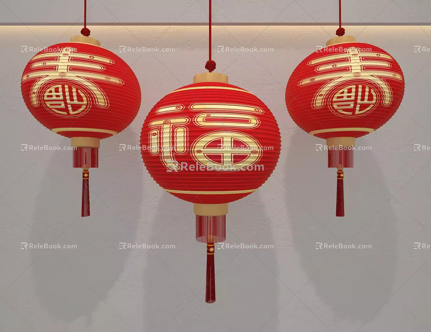 Red Lantern New Year Lantern 3d model