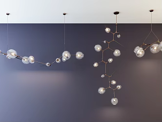 Modern special-shaped chandelier fashion chandelier lamp combination 3d model