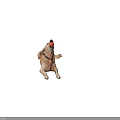 Playful Golden Retriever Lying On Ground Holding Orange Ball In Mouth