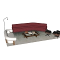 Modern Sofa Combination Sofa Coffee Table Chair 3d model