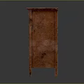 Vintage Dark Brown Wooden Chest Of Drawers With Brass Handles And Polished Finish