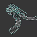 Municipal Road Design Featuring Curved Lanes And Intersection Layout Structure 3d model